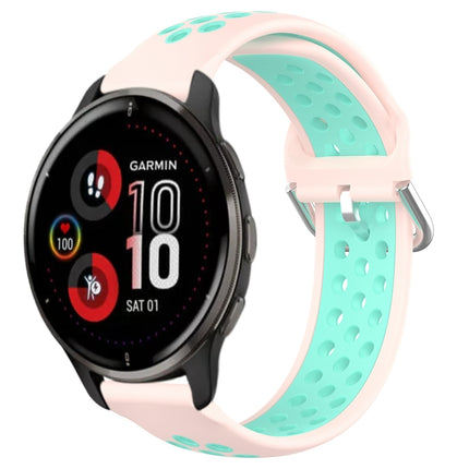 20mm Perforated Breathable Sports Silicone Watch Band, For Garmin Venu 2 Plus