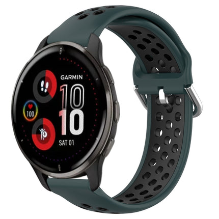 20mm Perforated Breathable Sports Silicone Watch Band, For Garmin Venu 2 Plus