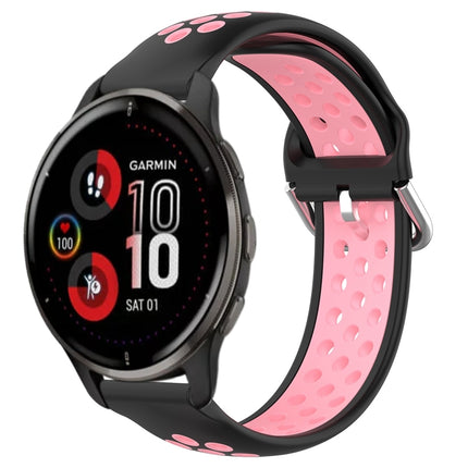 20mm Perforated Breathable Sports Silicone Watch Band, For Garmin Venu 2 Plus