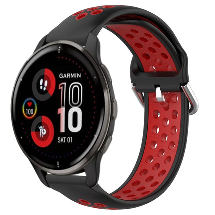 20mm Perforated Breathable Sports Silicone Watch Band, For Garmin Venu 2 Plus