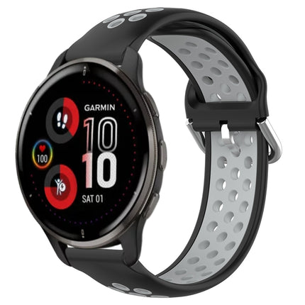 20mm Perforated Breathable Sports Silicone Watch Band, For Garmin Venu 2 Plus