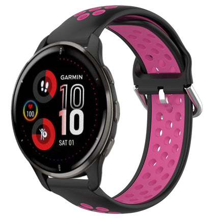 20mm Perforated Breathable Sports Silicone Watch Band, For Garmin Venu 2 Plus