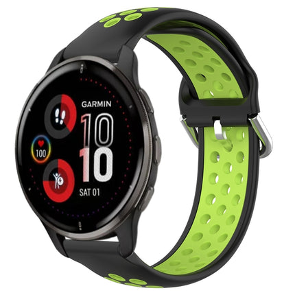 20mm Perforated Breathable Sports Silicone Watch Band, For Garmin Venu 2 Plus