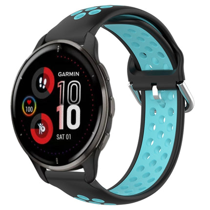 20mm Perforated Breathable Sports Silicone Watch Band, For Garmin Venu 2 Plus