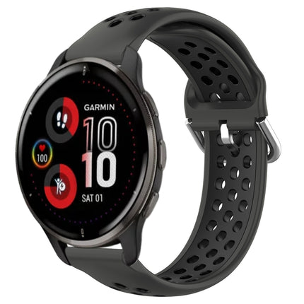 20mm Perforated Breathable Sports Silicone Watch Band, For Garmin Venu 2 Plus