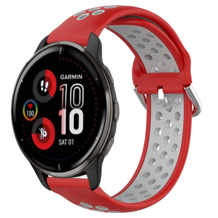 20mm Perforated Breathable Sports Silicone Watch Band, For Garmin Venu 2 Plus