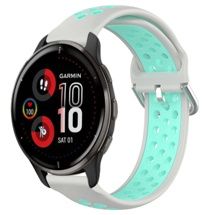 20mm Perforated Breathable Sports Silicone Watch Band, For Garmin Venu 2 Plus