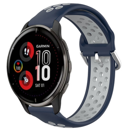 20mm Perforated Breathable Sports Silicone Watch Band, For Garmin Venu 2 Plus
