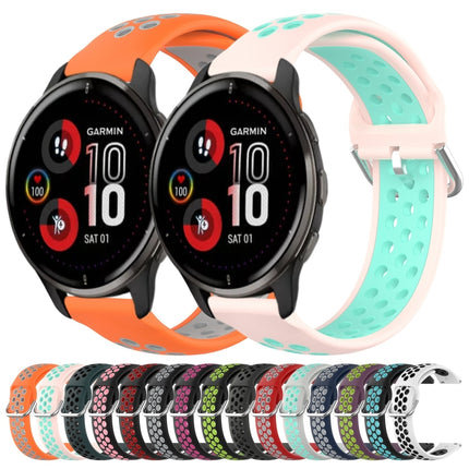 20mm Perforated Breathable Sports Silicone Watch Band, For Garmin Venu 2 Plus