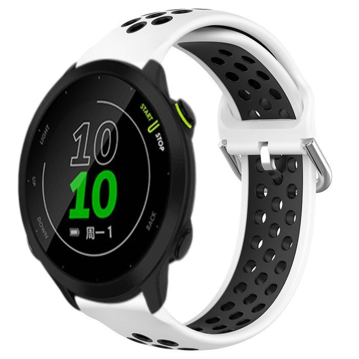20mm Perforated Breathable Sports Silicone Watch Band, For Garmin Forerunner 158