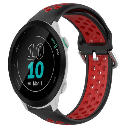20mm Perforated Breathable Sports Silicone Watch Band, For Garmin Forerunner 55