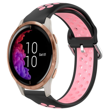 20mm Perforated Breathable Sports Silicone Watch Band, For Garmin Venu