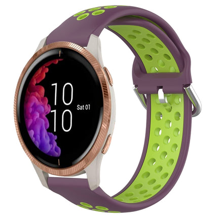 20mm Perforated Breathable Sports Silicone Watch Band, For Garmin Venu