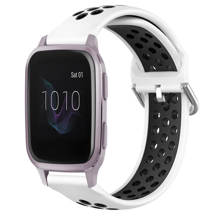 20mm Perforated Breathable Sports Silicone Watch Band, For Garmin Venu SQ