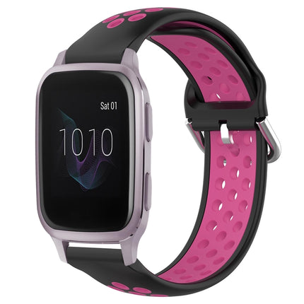 20mm Perforated Breathable Sports Silicone Watch Band, For Garmin Venu SQ