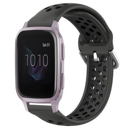 20mm Perforated Breathable Sports Silicone Watch Band, For Garmin Venu SQ