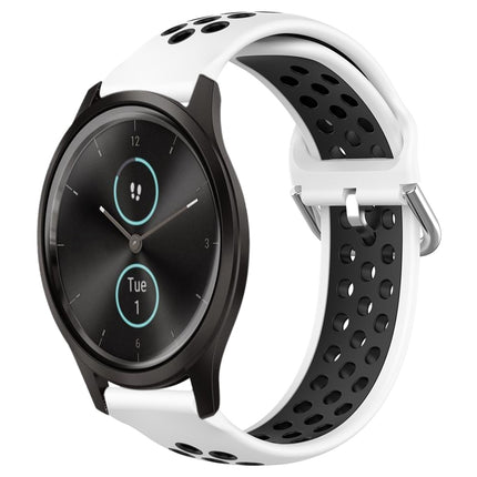 20mm Perforated Breathable Sports Silicone Watch Band, For Garmin VivoMove Style