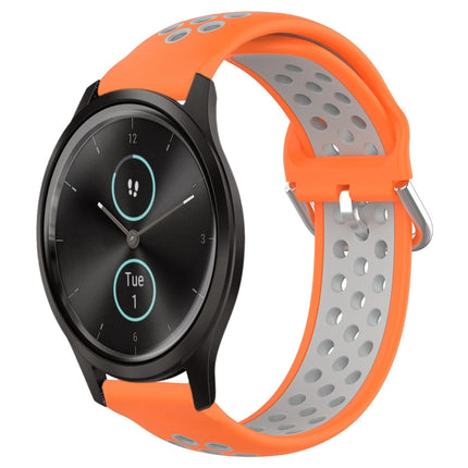 20mm Perforated Breathable Sports Silicone Watch Band, For Garmin VivoMove Style