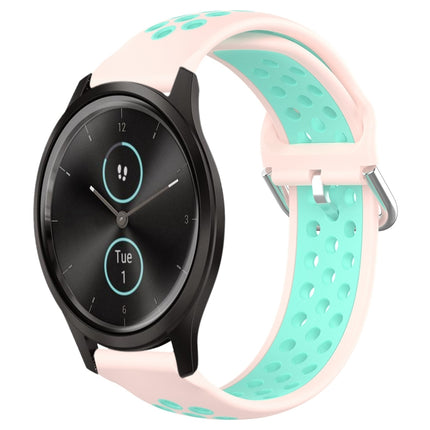 20mm Perforated Breathable Sports Silicone Watch Band, For Garmin VivoMove Style