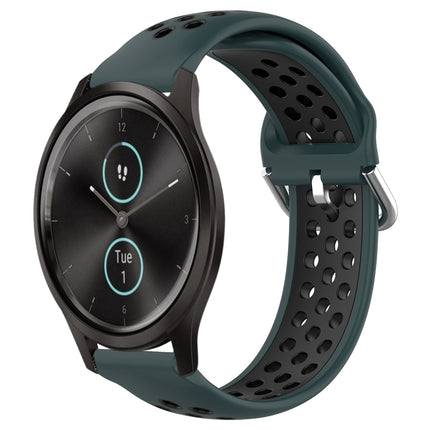 20mm Perforated Breathable Sports Silicone Watch Band, For Garmin VivoMove Style
