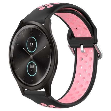 20mm Perforated Breathable Sports Silicone Watch Band, For Garmin VivoMove Style