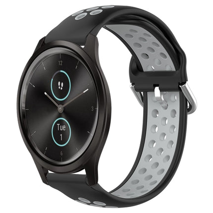 20mm Perforated Breathable Sports Silicone Watch Band, For Garmin VivoMove Style