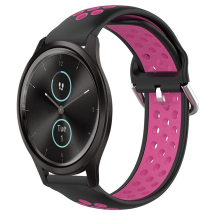 20mm Perforated Breathable Sports Silicone Watch Band, For Garmin VivoMove Style