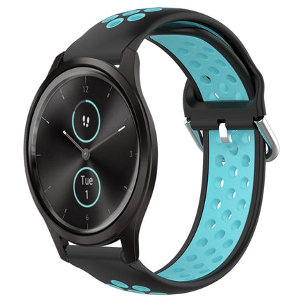 20mm Perforated Breathable Sports Silicone Watch Band, For Garmin VivoMove Style