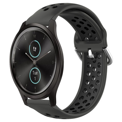 20mm Perforated Breathable Sports Silicone Watch Band, For Garmin VivoMove Style
