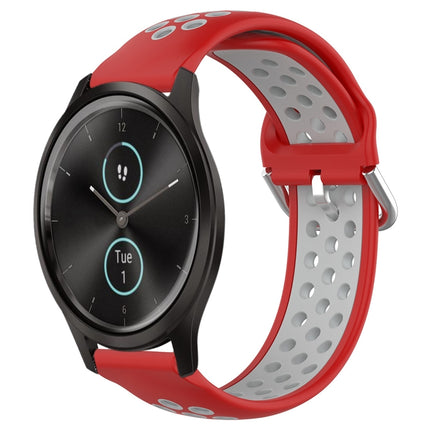 20mm Perforated Breathable Sports Silicone Watch Band, For Garmin VivoMove Style