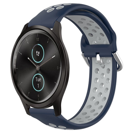 20mm Perforated Breathable Sports Silicone Watch Band, For Garmin VivoMove Style