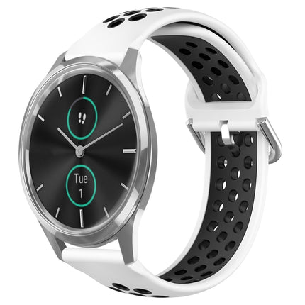 20mm Perforated Breathable Sports Silicone Watch Band, For Garmin VivoMove Luxe