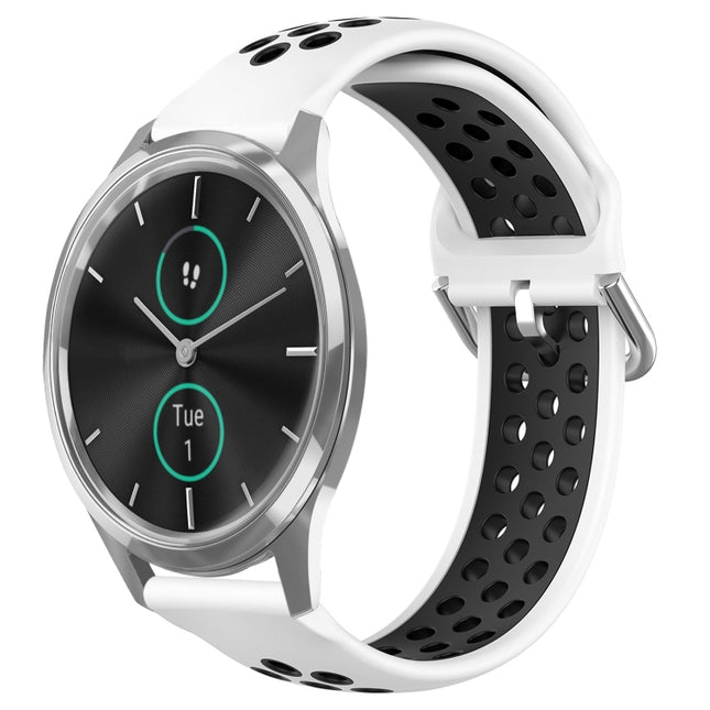 20mm Perforated Breathable Sports Silicone Watch Band, For Garmin VivoMove Luxe