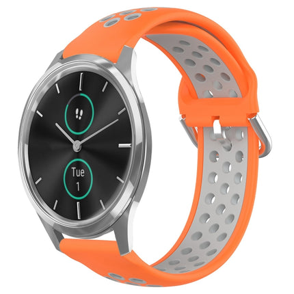 20mm Perforated Breathable Sports Silicone Watch Band, For Garmin VivoMove Luxe