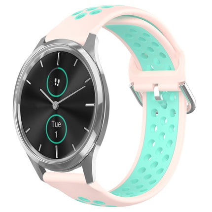 20mm Perforated Breathable Sports Silicone Watch Band, For Garmin VivoMove Luxe