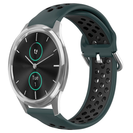 20mm Perforated Breathable Sports Silicone Watch Band, For Garmin VivoMove Luxe