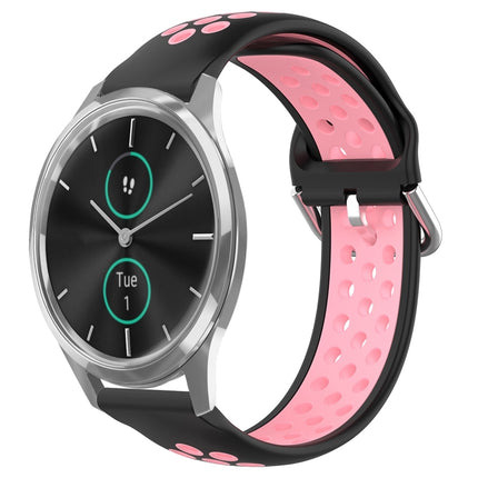 20mm Perforated Breathable Sports Silicone Watch Band, For Garmin VivoMove Luxe