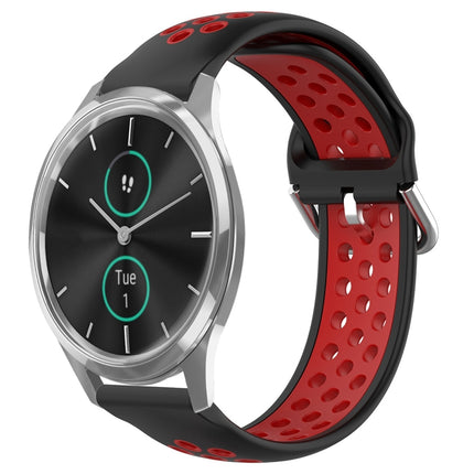 20mm Perforated Breathable Sports Silicone Watch Band, For Garmin VivoMove Luxe
