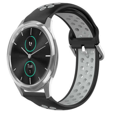 20mm Perforated Breathable Sports Silicone Watch Band, For Garmin VivoMove Luxe