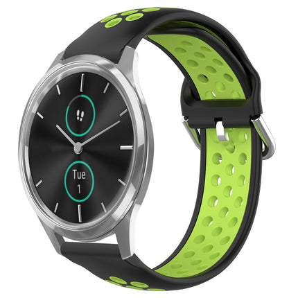 20mm Perforated Breathable Sports Silicone Watch Band, For Garmin VivoMove Luxe