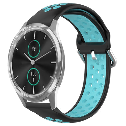 20mm Perforated Breathable Sports Silicone Watch Band, For Garmin VivoMove Luxe