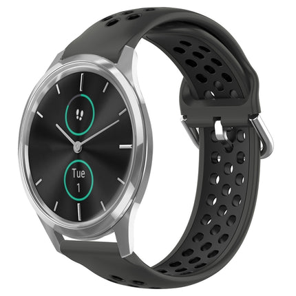 20mm Perforated Breathable Sports Silicone Watch Band, For Garmin VivoMove Luxe