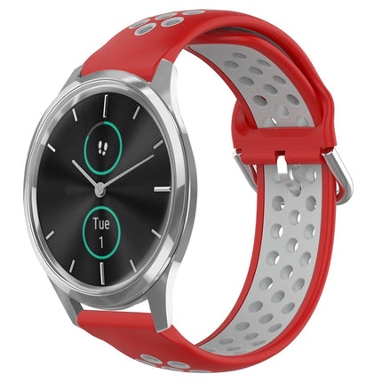 20mm Perforated Breathable Sports Silicone Watch Band, For Garmin VivoMove Luxe