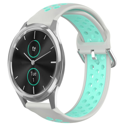 20mm Perforated Breathable Sports Silicone Watch Band, For Garmin VivoMove Luxe