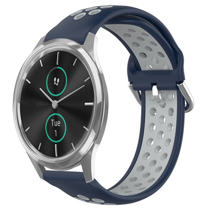 20mm Perforated Breathable Sports Silicone Watch Band, For Garmin VivoMove Luxe