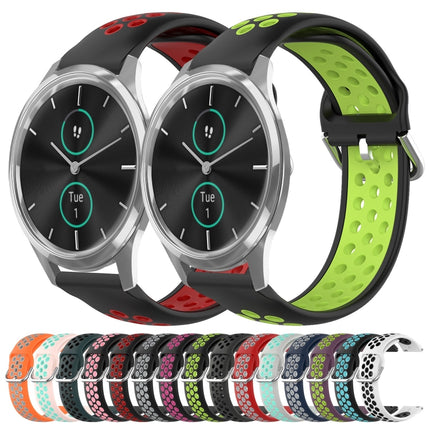 20mm Perforated Breathable Sports Silicone Watch Band, For Garmin VivoMove Luxe