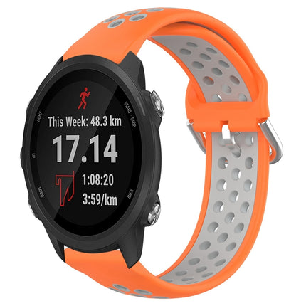 20mm Perforated Breathable Sports Silicone Watch Band, For Garmin Forerunner 245