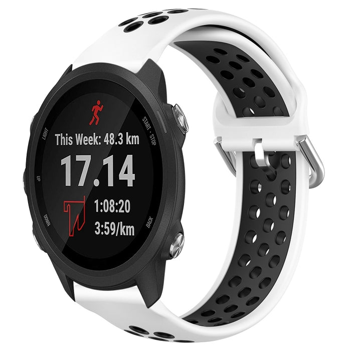 20mm Perforated Breathable Sports Silicone Watch Band, For Garmin Forerunner 245 Music