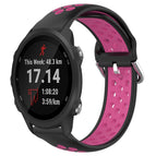 For Garmin Forerunner 245 Music / Black+Rose Red