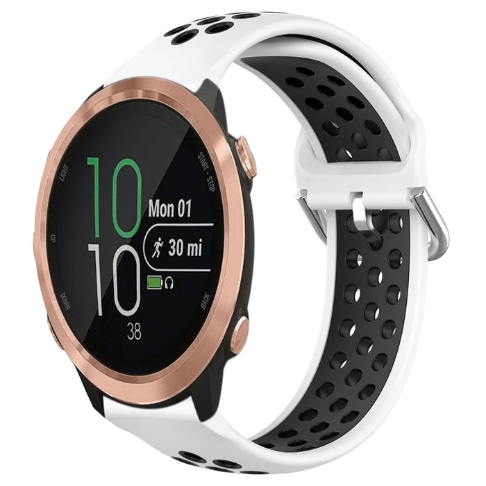 20mm Perforated Breathable Sports Silicone Watch Band, For Garmin Forerunner 645